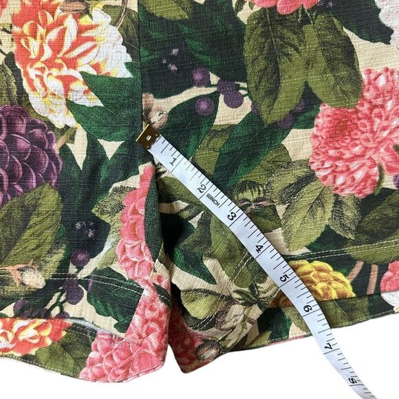 Anthropologie Elevenses Green Ranunculus Bloom Floral Shorts Size 12 NWT - Picture 9 of 12
